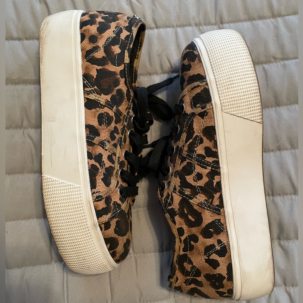 STEVE MADDEN | Leopard Platform Sneakers